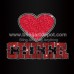 Cheer Rhinestone Iron On Transfer Heart Heat Transfers Glitter Vinyl